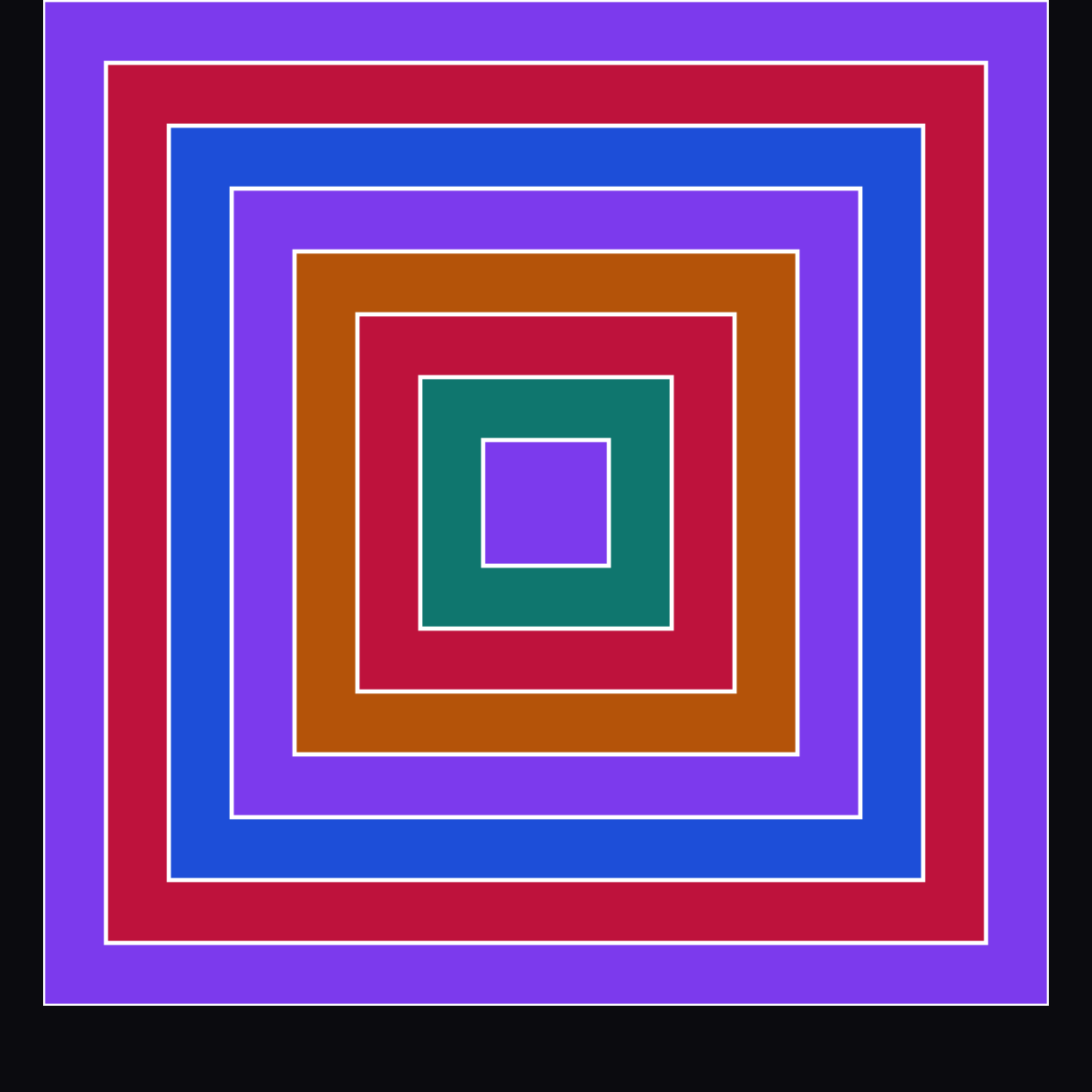 The downloaded chart: the same eight rounds as concentric squares separated by white lines, from the violet outer round to the violet centre